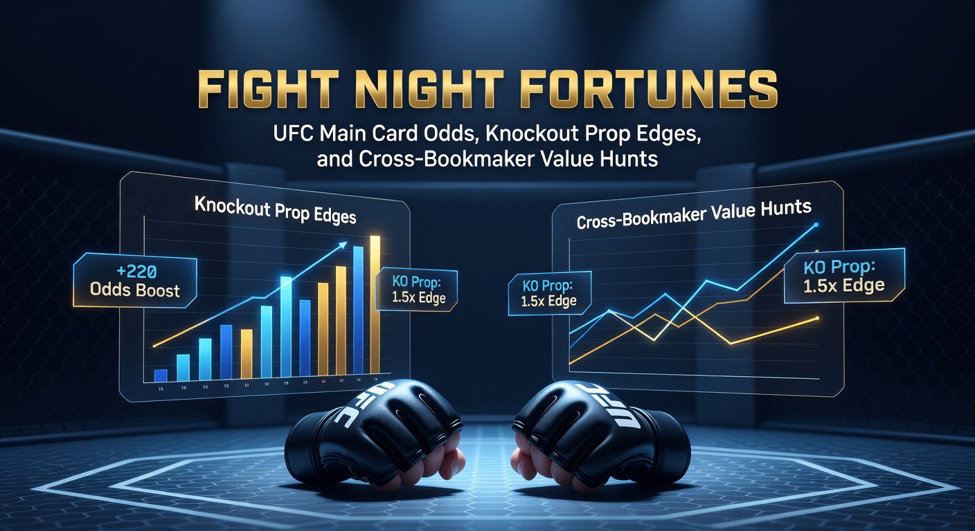 UFC fighters in the octagon during a high-stakes main card bout, highlighting intense action and betting opportunities