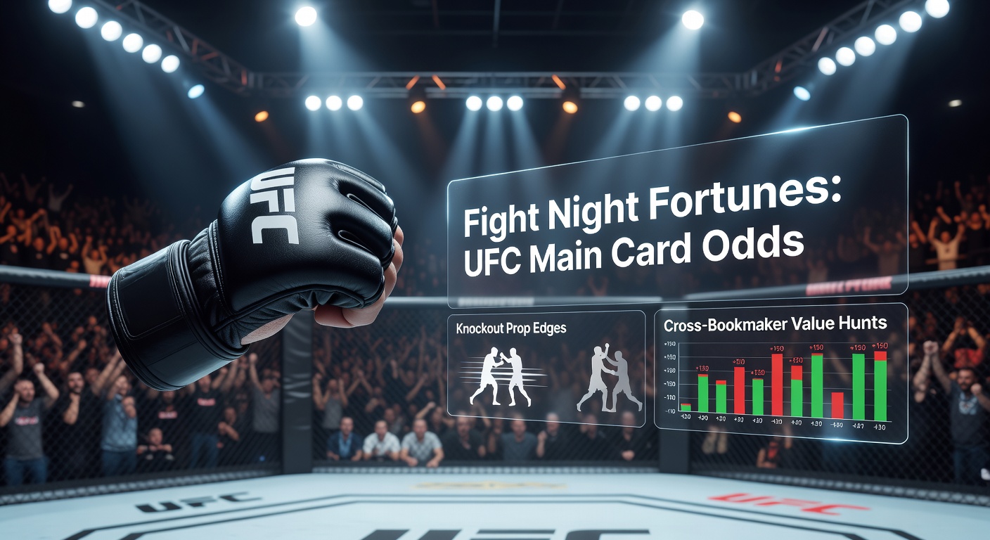 Close-up of a UFC knockout moment with a fighter hitting the canvas, emphasizing prop bet excitement