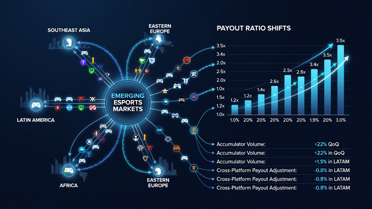 Network diagram showing payout ratio shifts across esports betting platforms