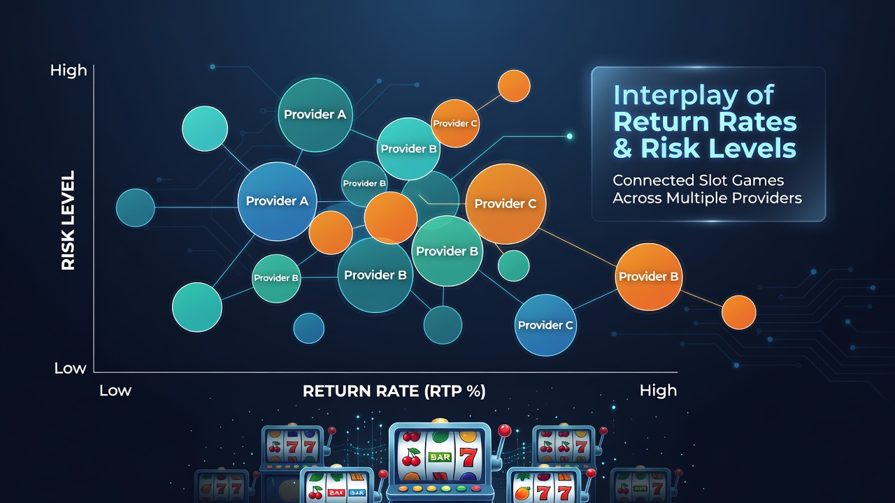 Comparative chart of RTP values and volatility indices for connected slots from leading providers