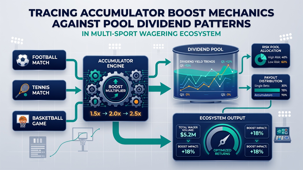 Multi-sport wagering ecosystem chart comparing accumulator boosts with pool dividend outcomes