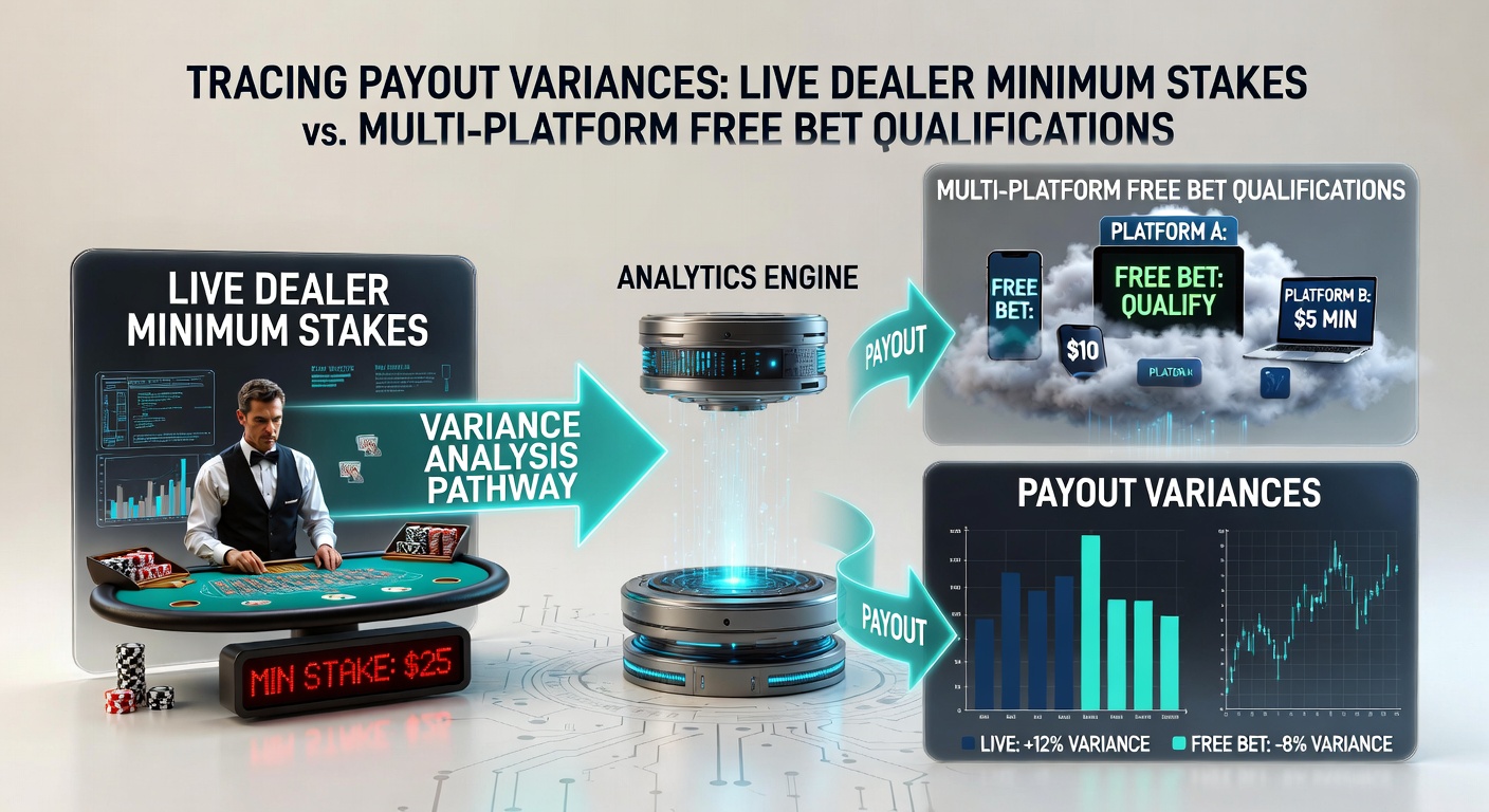 Graph illustrating payout variance trends between live dealer minimum stakes and free bet qualification thresholds from January through May 2026