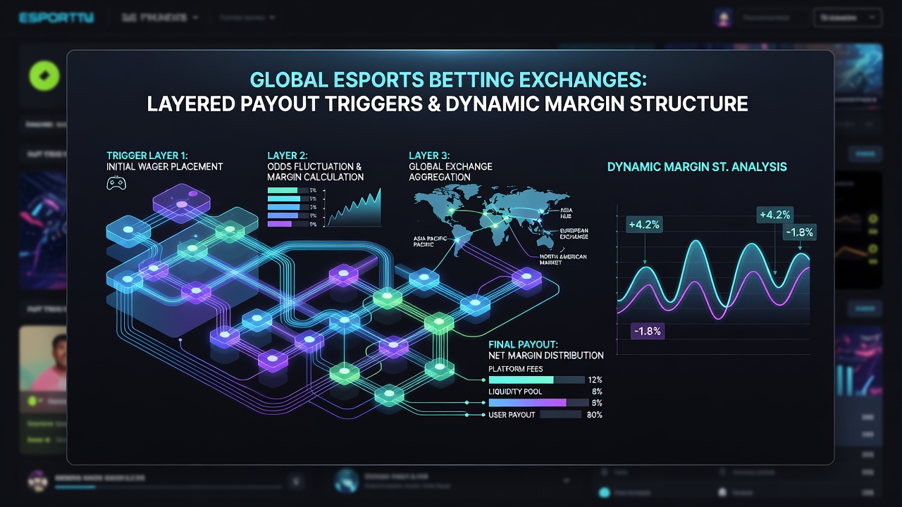 Analysis dashboard showing stacked margins and conditional reward alignments across multiple esports titles